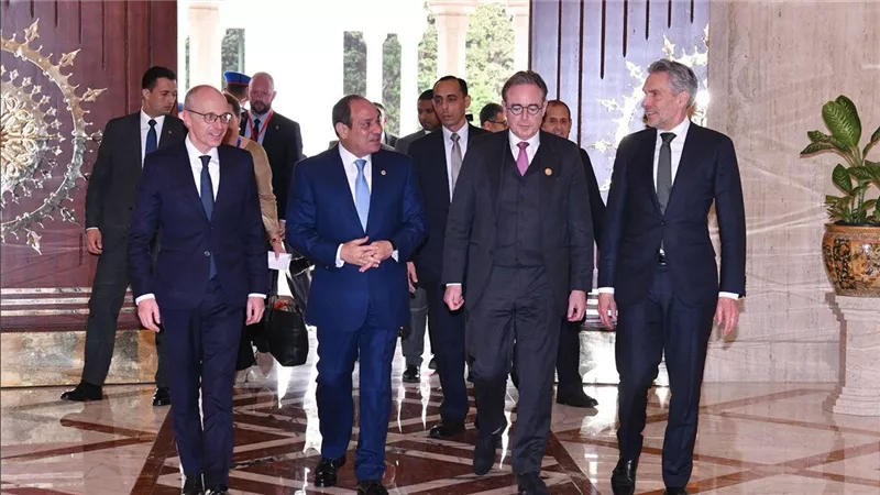 السيسي يستقبل رؤساء وزراء دول البنلوكس لبحث تعزيز التعاون المشترك