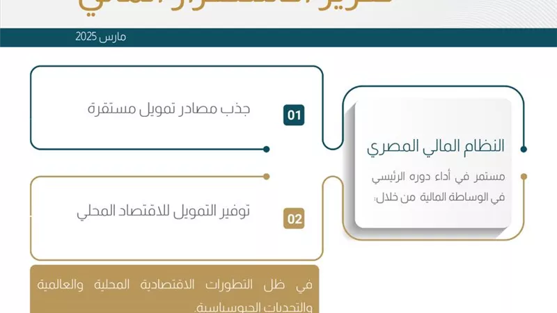 استمرار النظام المالي المصري في أداء دوره الرئيسي في الوساطة المالية