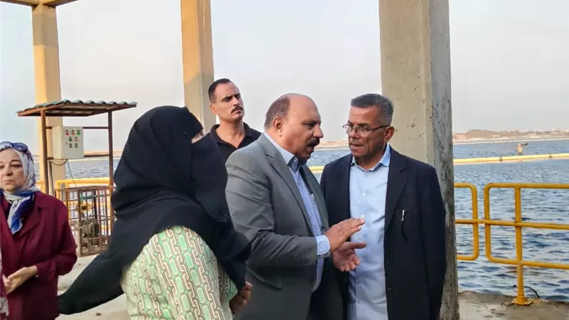 رئيس مياه القناة يتابع سير انتظام العمل بمحطة معالجة MK ببورسعيد