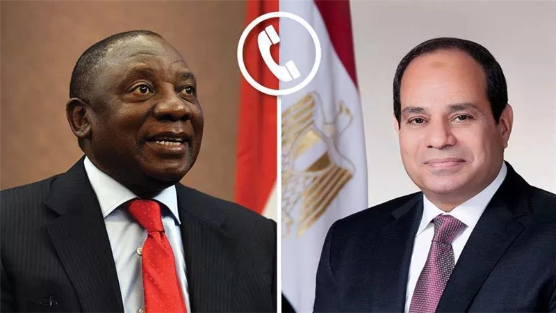 الرئيس عبدالفتاح السيسي يجري اتصالًا هاتفيًا مع رئيس جمهورية جنوب أفريقيا