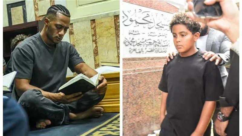 جنازة والد محمد رمضان.. يقرأ القرآن وأول ظهور لنجله بعد أزمة دار الرعاية