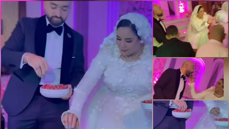 عروسان مصريان يستبدلان كعكة زفافهما بكمية كبيرة من 