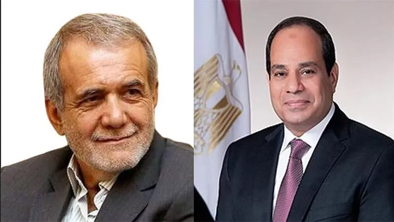  الرئيس السيسي يتلقى اتصالاً هاتفيًا من نظير الإيراني بزشكيان