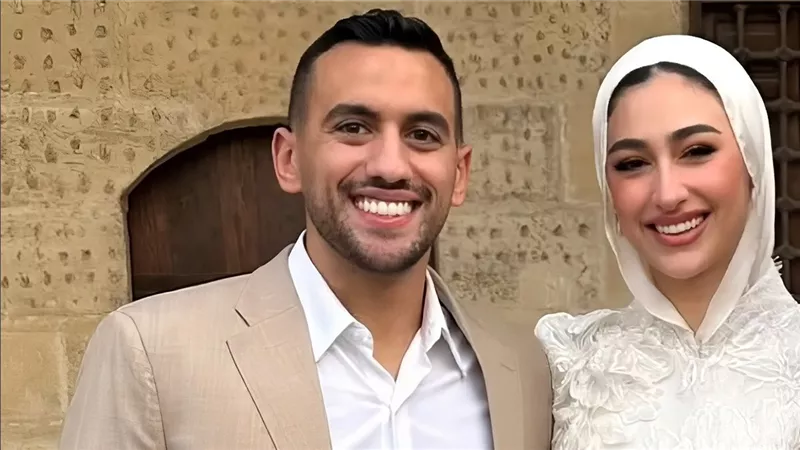 البطل الأولمبي أحمد الجندي يحتفل بعقد قرانه على مريم عامر  (صور)
