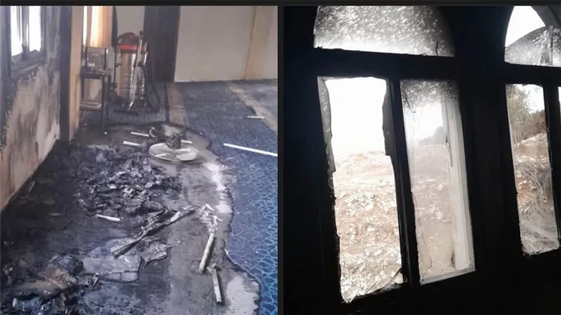 مستوطنون يحرقون مسجد الحاجة حميدة في محافظة سلفيت.. أوقاف فلسطين تدين (صور) 