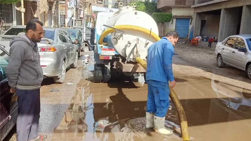 مياه المنوفية: شفط تجمعات مياه الأمطار بمدينة شبين الكوم