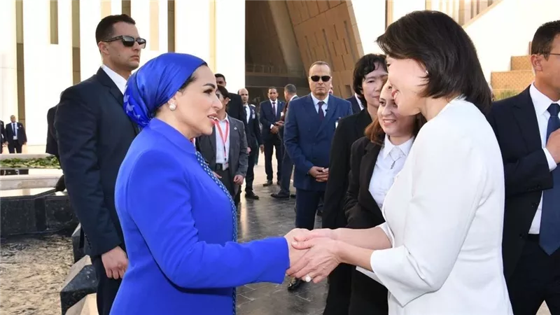 انتصار السيسي: أشعر بالفخر دائمًا باستقبال ضيوفنا في المتحف المصري الكبير