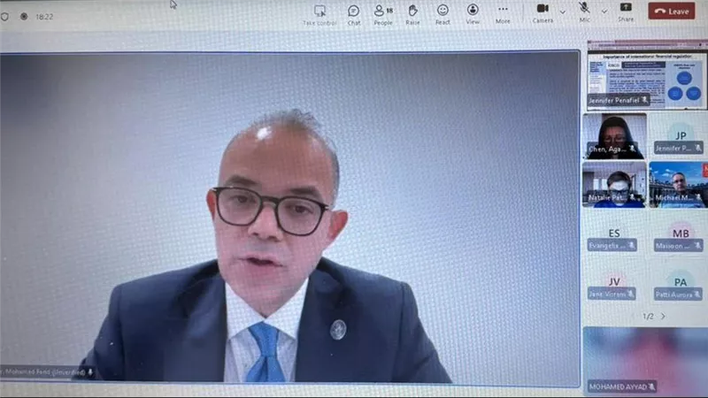 رئيس الرقابة المالية يلقي محاضرة افتراضية عن الإطار المنظم لأسواق المال