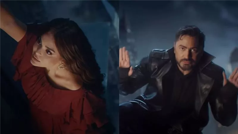 أول عمل بعد أزمته الصحية .. تامر حسني يجتمع مع أسماء جلال بإعلان جديد|صور