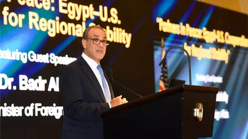 عبد العاطي يوضح الموقف مصر من أزمات المنطقة في غرفة التجارة الأمريكية بالقاهرة