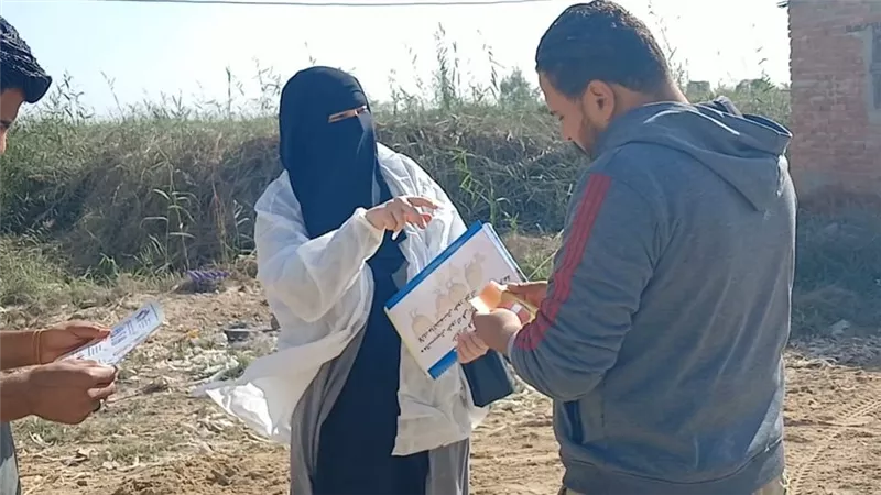 حملة بيطرية للتوعية بالأمن الحيوي في إحدى مزارع الدواجن بالتل الكبير
