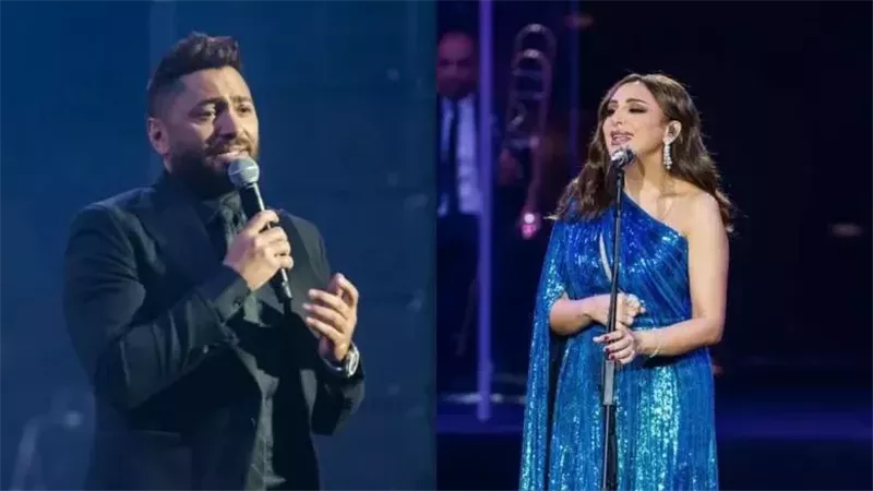 إنسان جميل.. أنغام تطلب من جمهور حفلها بالأهرامات الدعاء بالشفاء لتامر حسني