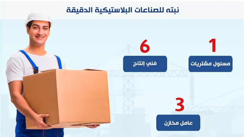 وزارة العمل تُعلن عن 10 فرص عمل جديدة بشركة «نَبْتَه» للصناعات البلاستيكية