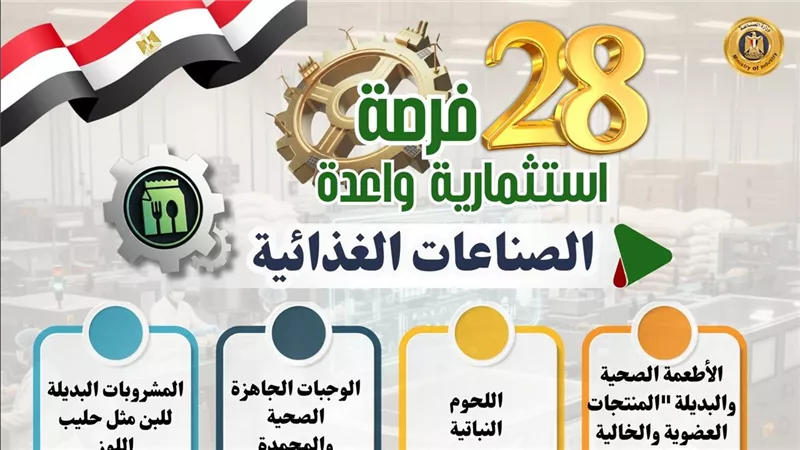 «الصناعة» تحدد 28 فرصة استثمارية واعدة لتعميق التصنيع المحلي 