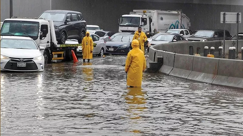 أوقف المهرجان والدراسة.. طقس جدة يشل الحركة في السعودية والسلطات تحذر