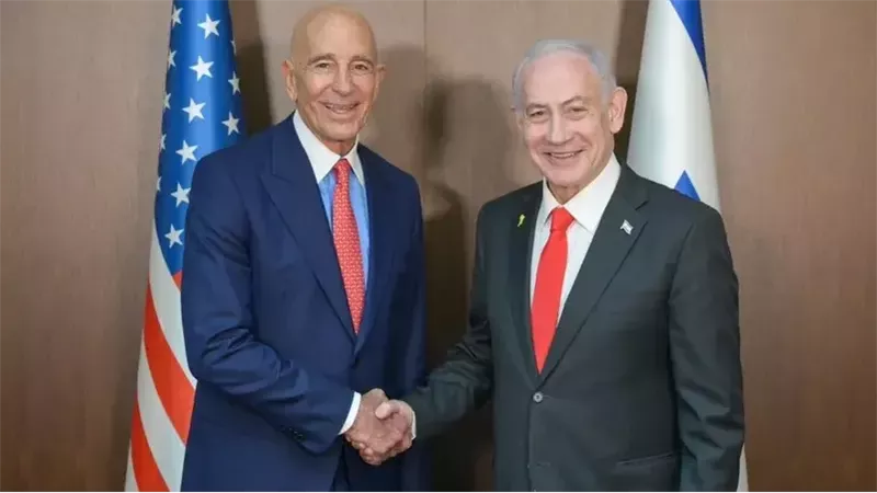 نتنياهو يستقبل المبعوث الأمريكي إلى لبنان وسوريا بتل أبيب 