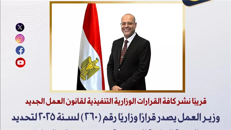 وزير العمل يصدر قرارًا وزاريًا رقم (260) لسنة 2025 |تفاصيل