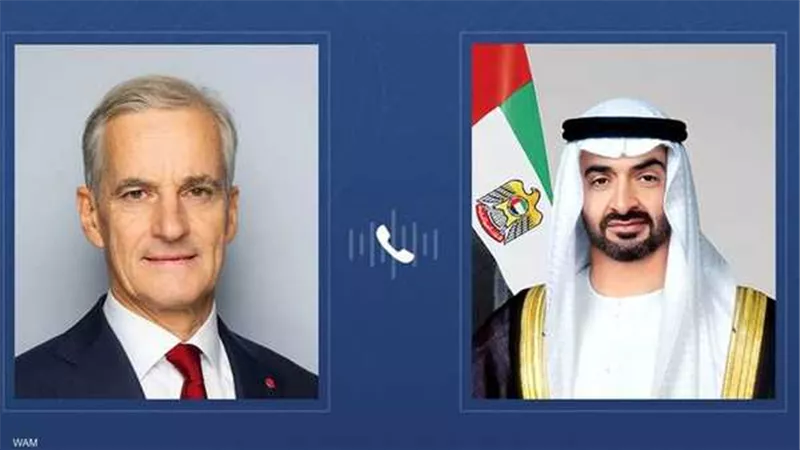 محمد بن زايد ورئيس وزراء النرويج يبحثان هاتفياً التطورات الإقليمية