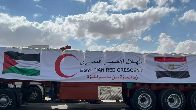 2900 طن مساعدات إنسانية من مصر إلى غزة عبر قافلة زاد العزة 221|فيديو 