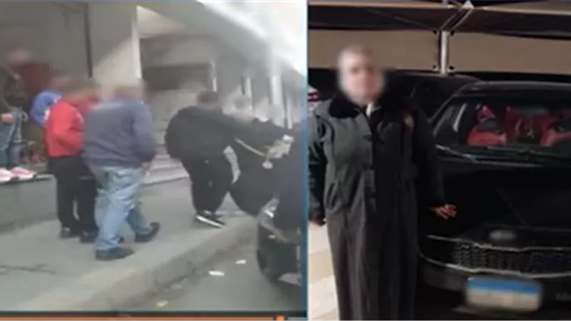 فيديو مثير بالجيزة.. سيدة تتعدى بالسب على عامل وتختلق قصة زواجها من ضابط شرطة