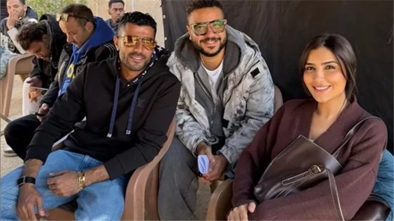 بصورة باللوكيشن.. محمد سامي يزور مي عمر في كواليس مسلسل الست موناليزا