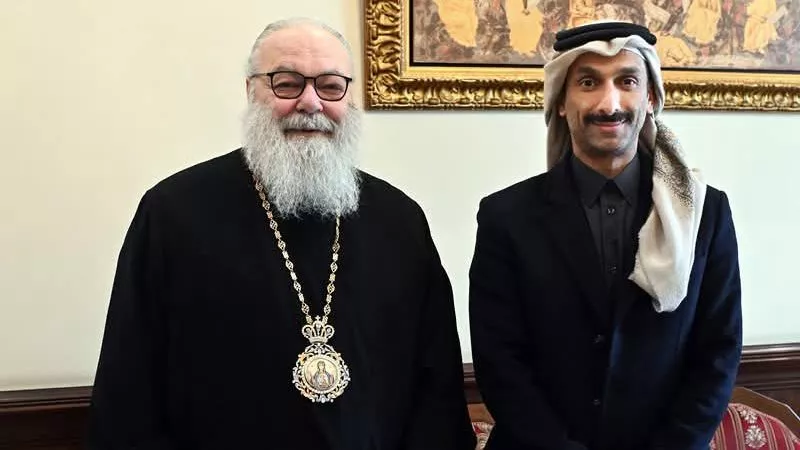 البطريرك يوحنا العاشر يستقبل السفير القطري في دمشق ويؤكد أهمية السلام والتعاون