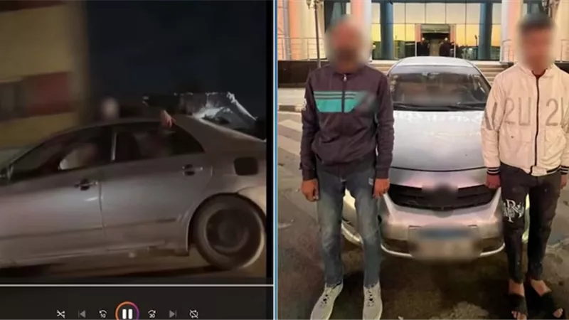 استعراض خطير بالجيزة.. ضبط سائق بسبب ركوب شخص على سقف سيارته