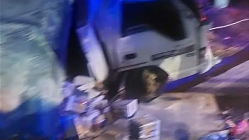 إصابة 2 في حادث انقلاب سيارة نقل بطريق عيون  موسي ـ النفق بالسويس 