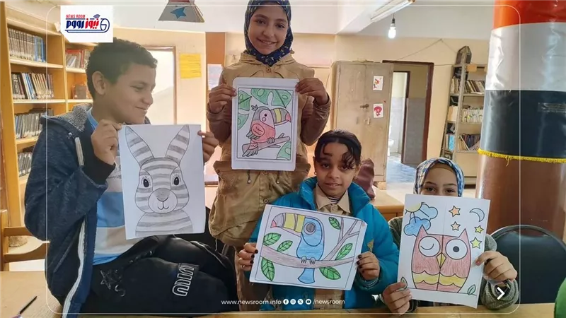 ألوان تبهج القلوب وتحرر طاقة الأطفال ورش رسم وتلوين في مكتبة اللاهون بالفيوم