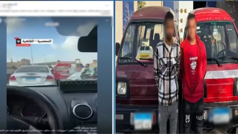 لإجباره على حذف الفيديو. سائقان يتعديان على شخص صورهما وهما يستعرضان