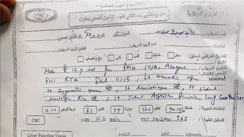 جرح في الخد الأيسر.. ننشر التقرير الطبي للمصاب إثر دهسه بسيارة رئيس حي التبين 