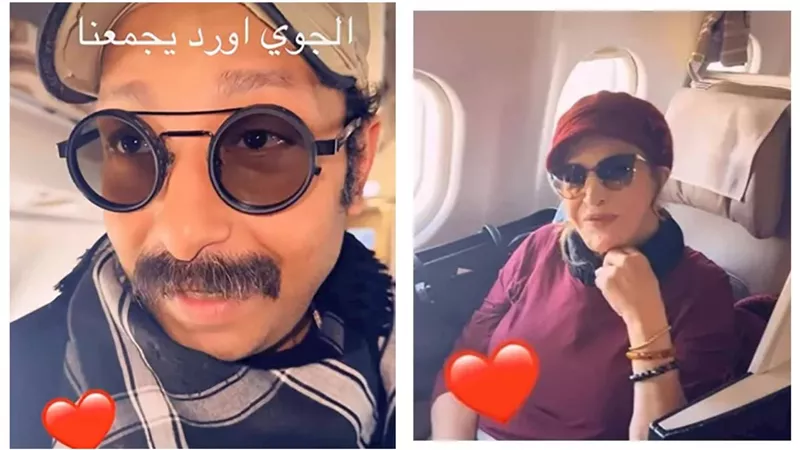 أحمد بدير وصفية العمري ومحمد ثروت.. نجوم الفن في طريقهم لحفل جوي أورد 