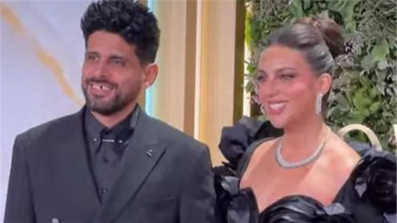 بعد شائعات انفصالهما .. حمدي الميرغني وإسراء عبدالفتاح على كاربت «Joy Awards» 