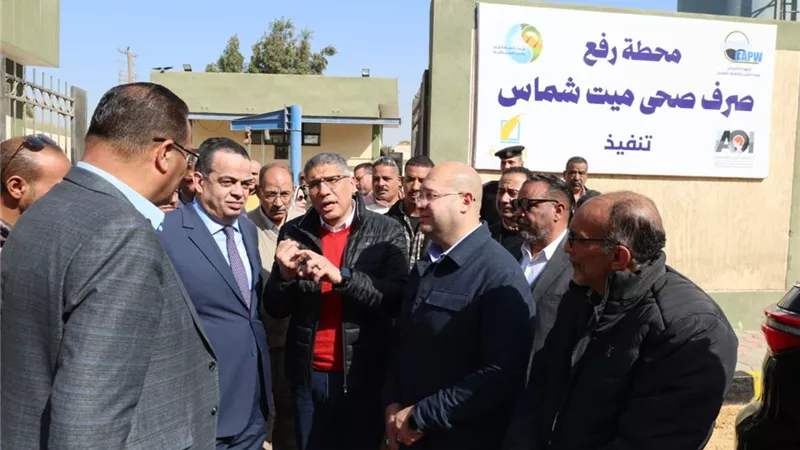 محافظ الجيزة يشهد تشغيل محطة صرف صحي ميت شماس بطاقة 16 ألف م³ يوميًا