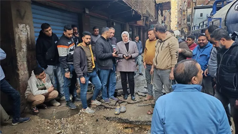الانتهاء من أعمال اصلاح خط مياة بمنطقة أم بيومى بشبرا الخيمة بالقليوبية 