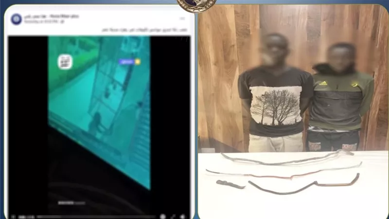 سقوط لصوص سرقة مواسير التكييفات من عقار فى مدينة نصر 