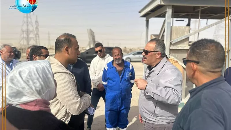 رئيس مياه القناة يتابع سير الاعمال بمحطة معالجة عتاقه بمحافظة السويس