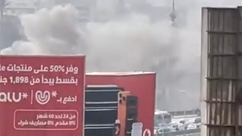 إندلاع حريق داخل شقة بالقرب من كوبري أكتوبر بالتحرير