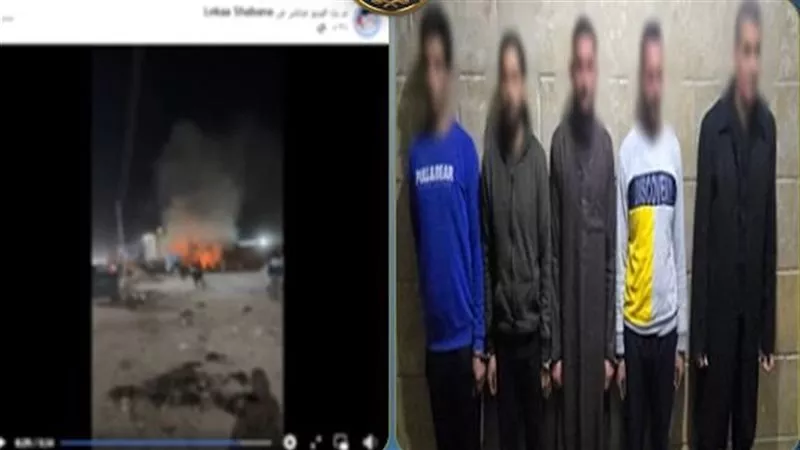 التحقيق مع المتهمين بحرق كشك والتعدى على صاحبه بسبب لهوالاطفال بالاسماع