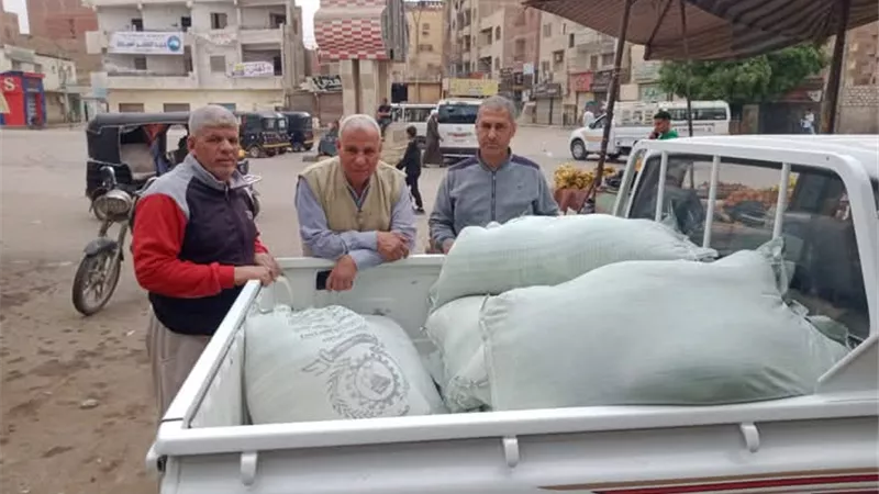 قبل بيعها بالسوق السوداء.. ضبط 39 شيكارة دقيق مدعم  فى حملة تموينية ببنى سويف