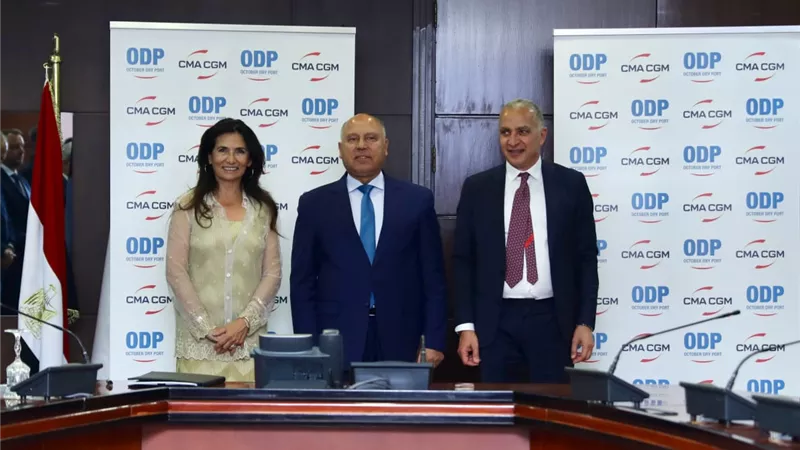  توقيع شراكة استراتيجية «CMA CGM» الفرنسية وميناء أكتوبر الجاف