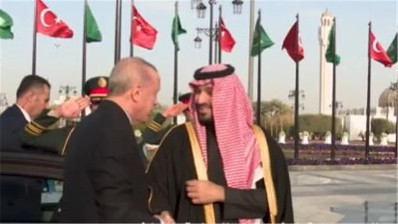 ولي العهد السعودي يستقبل الرئيس التركي في مراسم استقبال رسمية