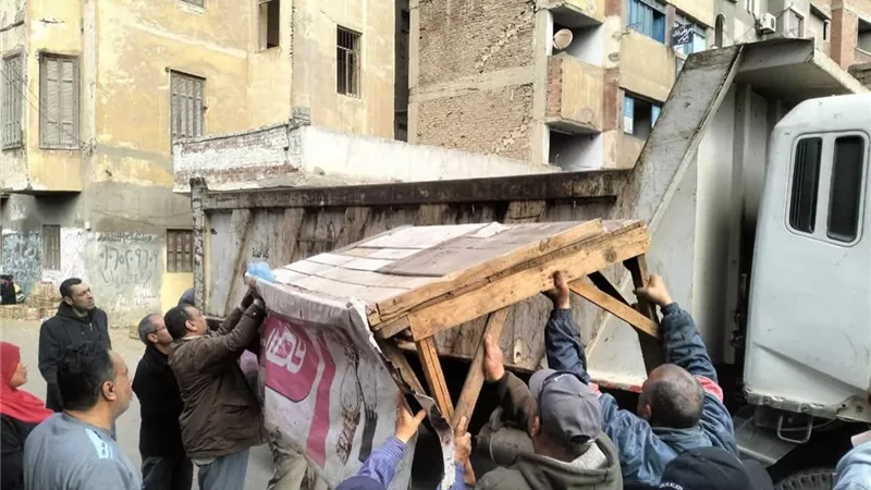 رفع 1123 إشغال طريق وتحرير 17 محضر بحملة بكوم حمادة بالبحيرة