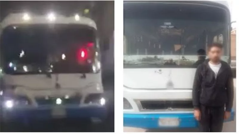 لا يحمل رخصة قيادة و يسير عكس الإتجاه..ضبط سائق مينى باص بالقاهرة 