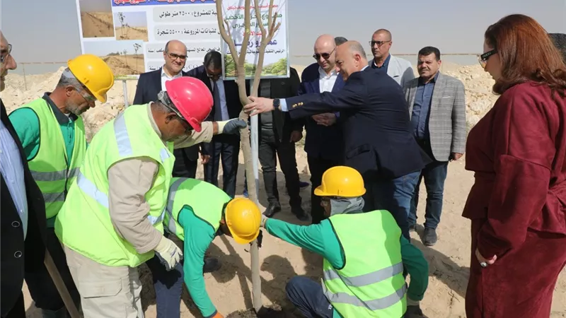 محافظ بنى سويف يتابع تنفيذ مشروع الحزام الأخضر ضمن المبادرة الرئاسية للتشجير