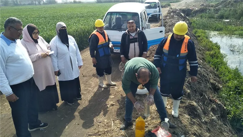 تنفيذ مسح بيئي قياسي لمصرف وهدان بمحطة معالجة صرف المحمدية بدمياط 