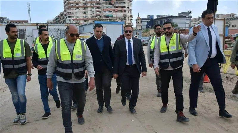 محافظ بورسعيد يتفقد أعمال إنشاء ستاد النادي المصري