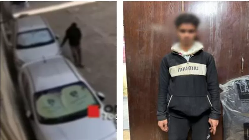 كان بيلعب.. عاطل يقوم بإتلاف وتجريح سيارتين بمسمار في الوايلى