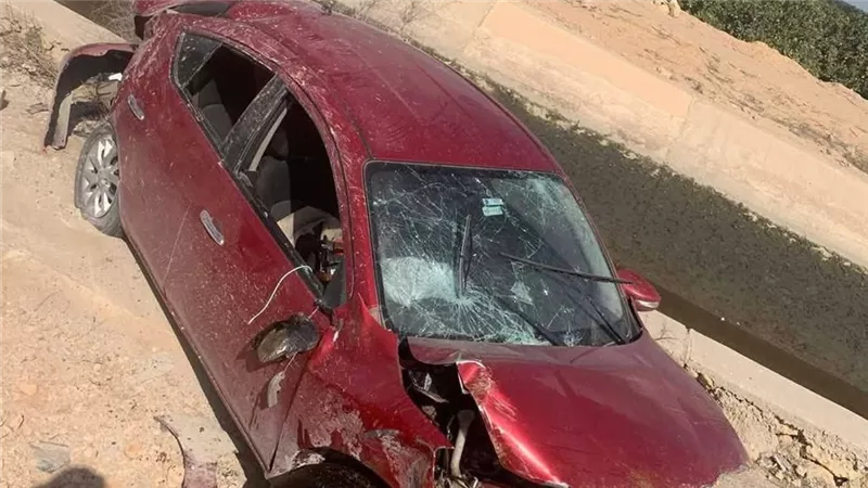 أسماء الـ9 مصابين في اصطدام ميكروباص بملاكى وانقلابه بترعة ناصر بالبحيرة