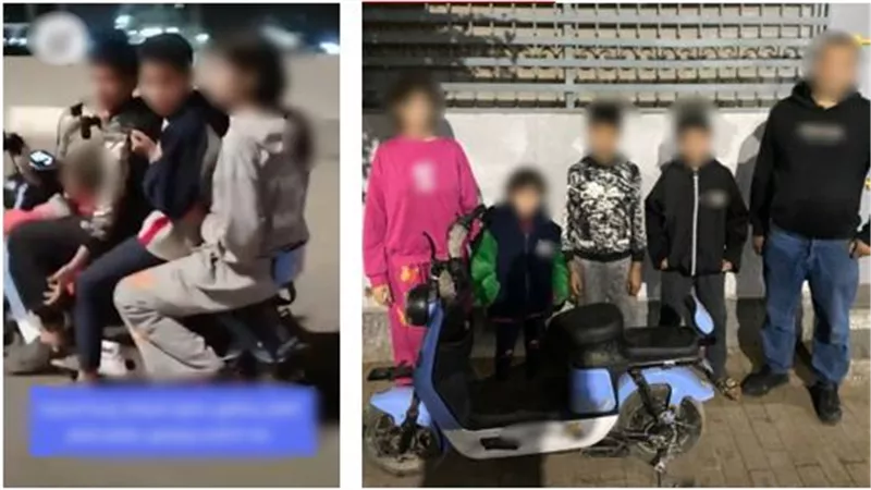 ضبط 4 أطفال أشقاء استقلوا دراجة والدهم الكهربائية دون علمه معرضين حياتهم للخطر
